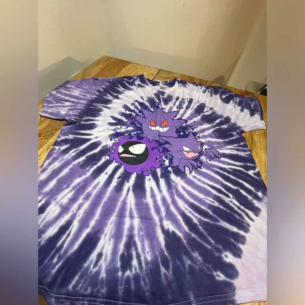 Pokémon Gastly Haunter Gengar Evolution Purple TieDye Tshirt
